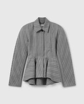 Striped Tailored Peplum Jacket