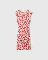 Raspberry Print Mesh Mini Dress
