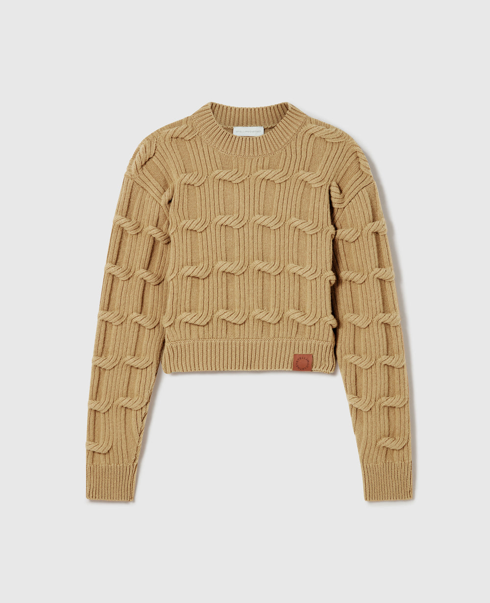 Falabella Cable-Knit Crewneck Jumper