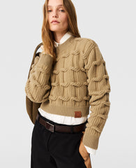 Falabella Cable-Knit Crewneck Jumper