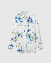 Floral Print Hammered Overshirt