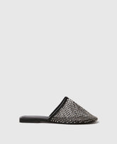 Flat Slide Crystal Mesh Sandals