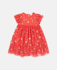 Star-Embroidered Tulle Dress