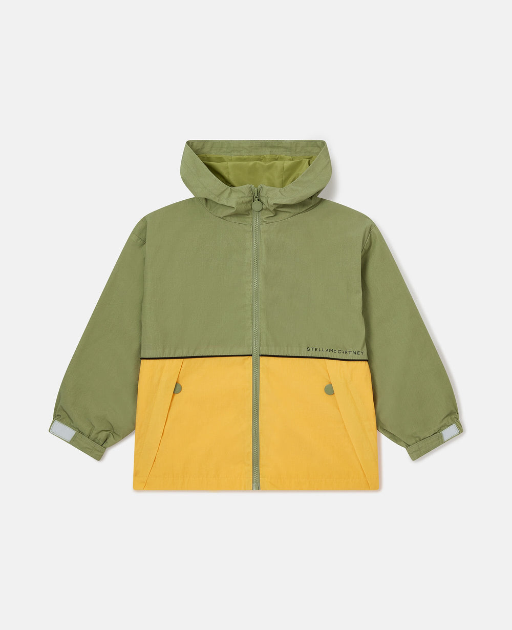 Colour Block Hooded Raincoat