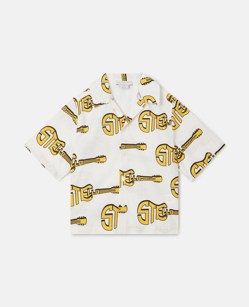 Guitar Print Short-Sleeve Shirt