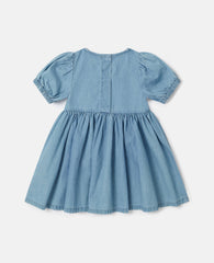Ladybird-Embroidered Denim Dress