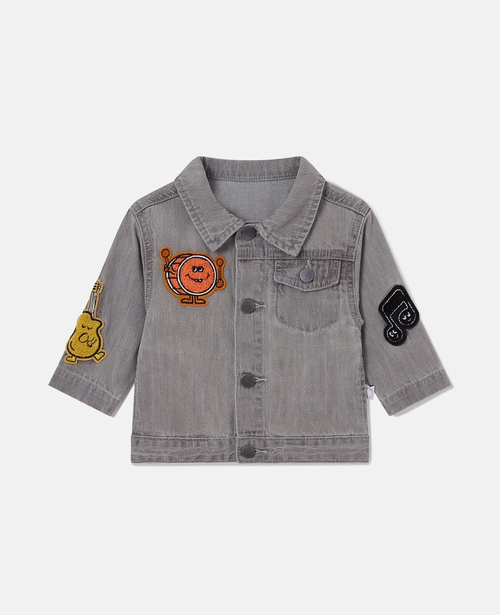 Music Graphic Embroidered Denim Jacket