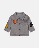 Music Graphic Embroidered Denim Jacket