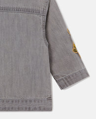 Music Graphic Embroidered Denim Jacket