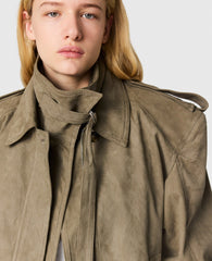 Suede-Effect Double-Layer Jacket