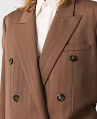 Oversized Pinstripe Double-Breasted Blazer