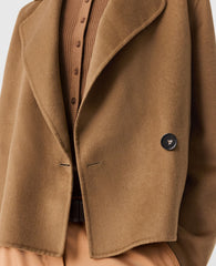 Double-Breasted Cropped Peacoat Jacket