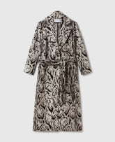 Cloud Leopard Jacquard Belted Trench Coat