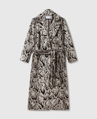 Cloud Leopard Jacquard Belted Trench Coat