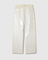 Opalescent Sequin Wide-Leg Jeans