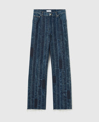 Waistband Panelled Straight Jeans
