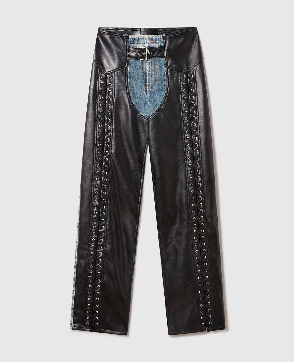 Lace-Up Vegan Chap Jeans