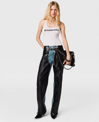 Lace-Up Vegan Chap Jeans