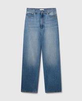 Faded Wide-Leg High-Rise Denim Jeans