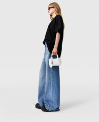 Faded Wide-Leg High-Rise Denim Jeans