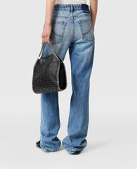 Faded Straight-Leg Mid-Rise Denim Jeans