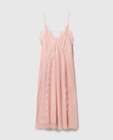 Lace-Trimmed Midi Dress