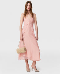 Lace-Trimmed Midi Dress