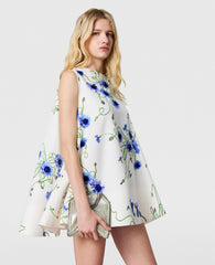 Cornflower Embroidered A-Line Dress