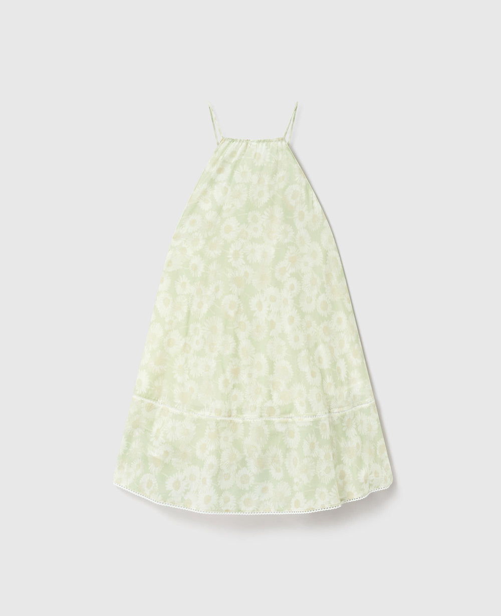 Daisy Print Halterneck Mini Dress