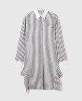 Long-Sleeve Pinstripe Shirt Dress