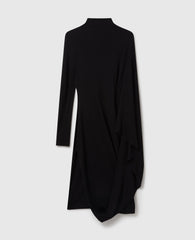 Asymmetric Cape Midi Dress