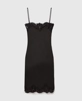 Sleeveless Lace Satin Midi Dress
