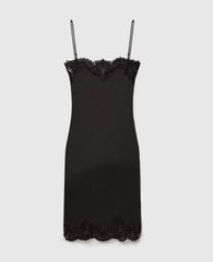 Sleeveless Lace Satin Midi Dress
