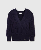 Falabella Cable-Knit V-Neck Jumper
