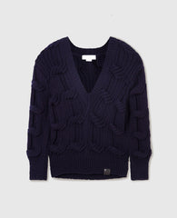 Falabella Cable-Knit V-Neck Jumper