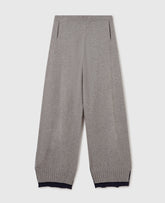 Wide-Leg Contrast Panel Trousers