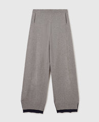 Wide-Leg Contrast Panel Trousers