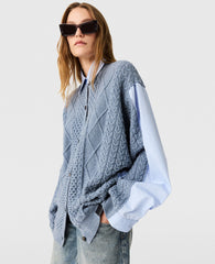 Hybrid Knit Shirt Cardigan