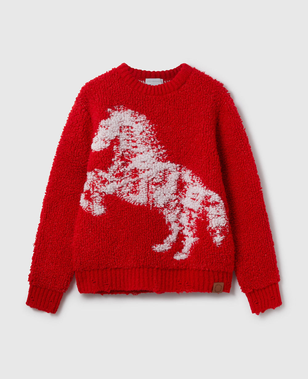 Airbrushed Horse Graphic Crewneck Jumper