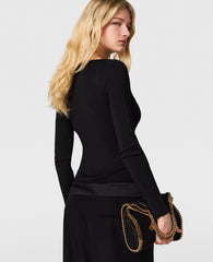 Compact Knit Long Sleeve Top