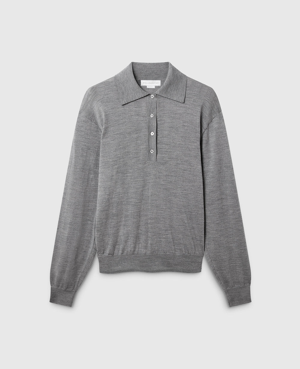 Lightweight Wool Frill Polo