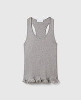 Frilled Hem Ribbed Tank Top