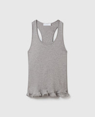 Frilled Hem Ribbed Tank Top