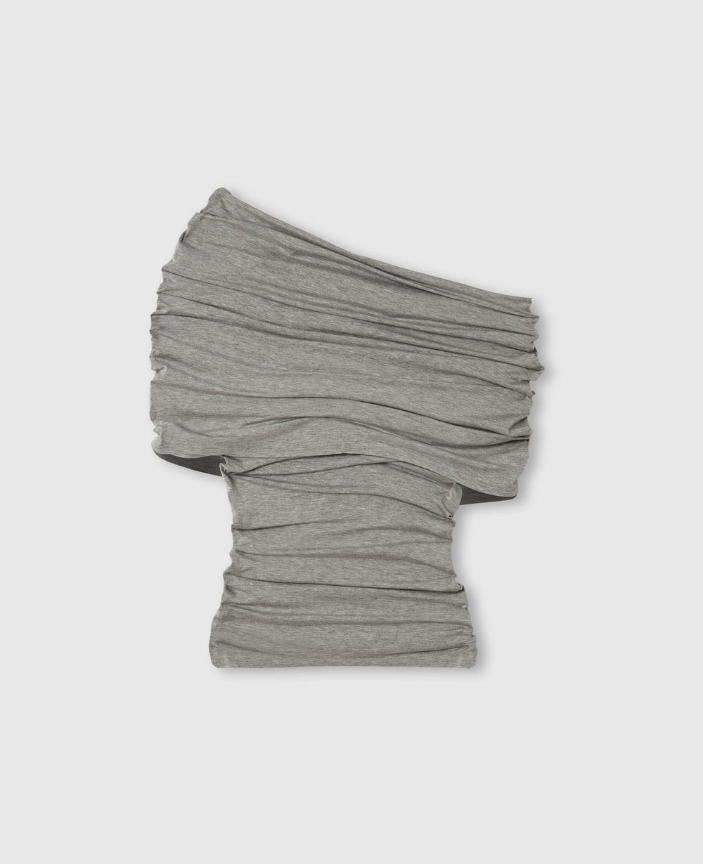 One Shoulder Twisted Wrap Top