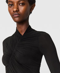 Crepe Jersey Draped Bodysuit
