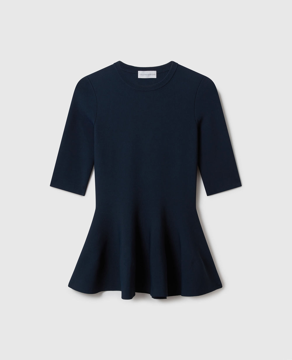 Compact Knit Peplum Top