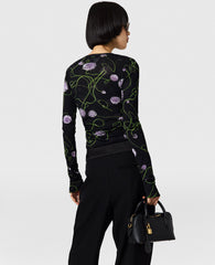 Mesh Twisted Floral Top