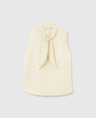 Tie-Neck Sleeveless Satin Top