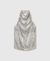 Metallic Velvet Halterneck Top