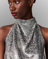 Metallic Velvet Halterneck Top